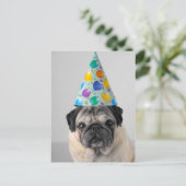 Feestpug Briefkaart (Staand voorkant)