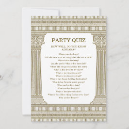 Feestquiz Toga Verjaardag met tempelzuilen Kaart