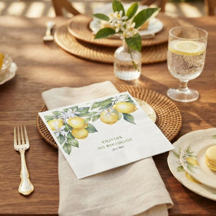 Feestservetten Citroen citrus 1e verjaardag. Servet