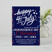 Feeststerren op 4 juli folie uitnodiging (Staand Voorkant)