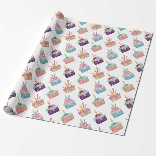 Feesttaarten Cadeaupapier (Uitgerold)