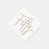 FEESTTAFEL vijftig script modern 50 goud glitter Servet (Hoek)