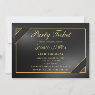 Feestticket uitnodiging