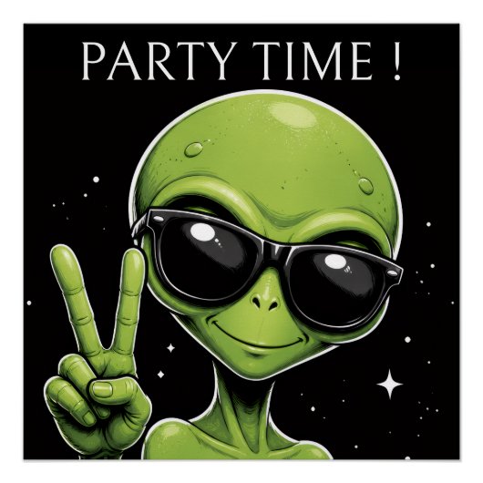 Feesttijd alien perfect poster (Voorkant)