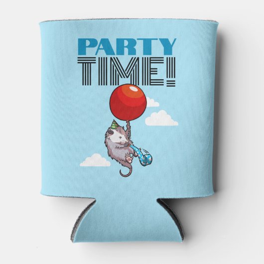 FEESTTIJD! Feest Possum Grappige Zwevende Opossum Blikjeskoeler (Voorkant)