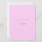 Feesttijd Neon Roze Kaart (Achterkant)