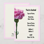 Feestuitnodiging - Anjerontwerp Kaart (Voorkant / Achterkant)