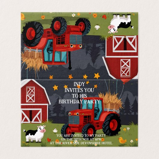 Feestuitnodiging die u naar uw smaak kunt personal kaart (Buitenkant ongevouwen)