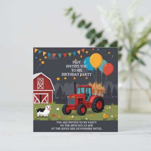 Feestuitnodiging die u naar uw smaak kunt personal save the date (Staand voorkant)