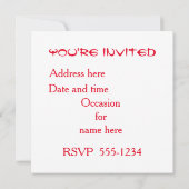 Feestuitnodiging Kaart (Achterkant)