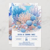 Feestuitnodiging voor Jongens onder de Zeebash Ver Kaart (Voorkant / Achterkant)