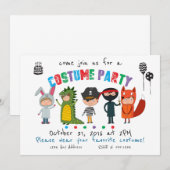 Feestuitnodiging voor kinderverkleedpartij kaart (Voorkant / Achterkant)