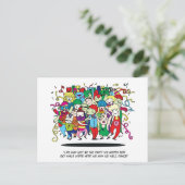 Feestvierders illustratie briefkaart (Staand voorkant)