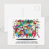 Feestvierders illustratie briefkaart (Voorkant / Achterkant)