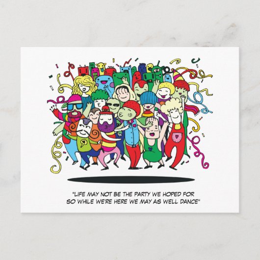 Feestvierders illustratie briefkaart (Voorkant)