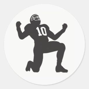 Feestvierende Voetbalspeler Silhouet Ronde Sticker