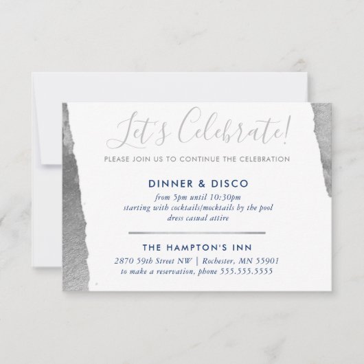 FEESTVIERING INSERT modern luxe verguld zilver Kaart (Voorkant)