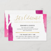 FEESTVIERING INSERT moderne luxe verguld roze Kaart (Voorkant / Achterkant)