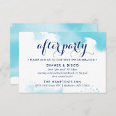 FEESTVIERING KAART moderne aqua blauw waterverf (Voorkant / Achterkant)