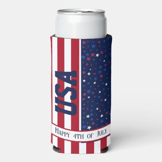 Feestviering Patriottische USA Happy 4th van juli (Seltzer Voorkant)