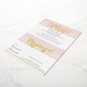 FEESTVIERING & REACTIE KAART roze goud (Gedraaid)