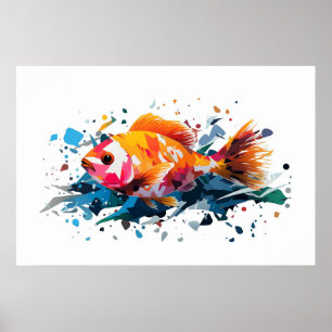 Feestvis schilderij poster
