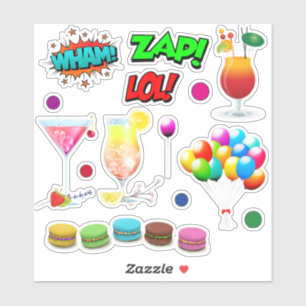 Feestvoedselballonnen super hero gezegden sticker