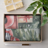 feestvreugde: rode vrachtwagen en kerst tissuepapier (Geschenk)