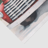 feestvreugde: rode vrachtwagen en kerst tissuepapier (Detail)