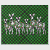 feestzebras, xmas, groene vlecht cadeaupapier (Vlak)