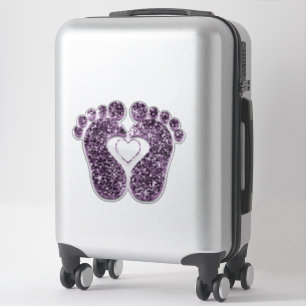 Feet Baby Heart Reflexology Massage Therapy Paars Sticker