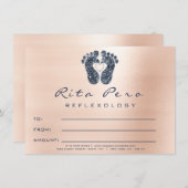 Feet Roos Gold Reflexology Certificate Gift Navy (Voorkant / Achterkant)