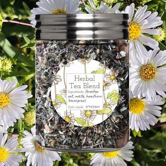 Feeverfew Blank Herb Tea Blend Label Custom