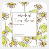 Feeverfew Blank Herb Tea Blend Label Custom (Voorkant)