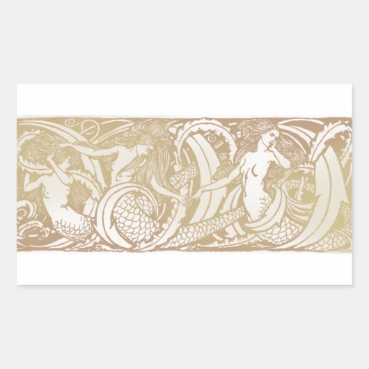 feiale mermaïde kunst rechthoekige sticker (Voorkant)