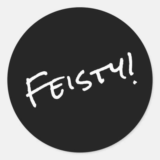 Feisty! Klassieke ronde sticker (Voorkant)