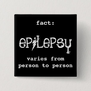 Feit: epilepsie varieert vierkante button 5,1 cm