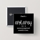 Feit: epilepsie vierkante button 5,1 cm (Voorkant /achterkant)