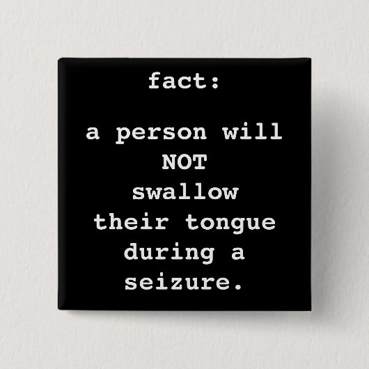 Feit: tong niet slikken vierkante button 5,1 cm (Voorkant)