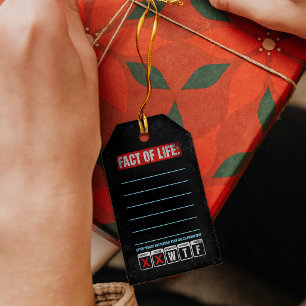 Feit van het Leven Agenda Zegt WTF Humor Cadeaulabel