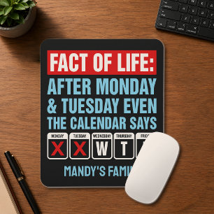 Feit van het Leven Agenda Zegt WTF Humor Muismat