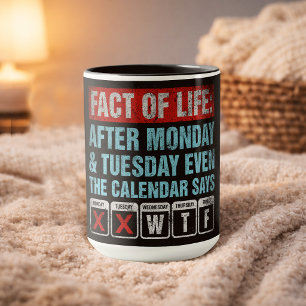Feit van het Leven Kalender Zegt WTF Humor Mok