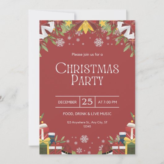 Feitelijke uitnodiging voor kerstfeest (Voorkant)