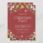 Feitelijke uitnodiging voor kerstfeest (Voorkant / Achterkant)