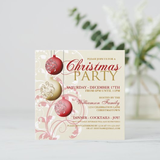 Feitelijke uitnodiging voor kerstfeest (Staand voorkant)