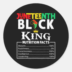 Feiten Juneteenth 1865 Black King Black Queen T-sh Ronde Sticker