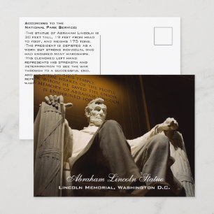 Feiten over Abraham Lincoln-standbeeld, Washington Briefkaart