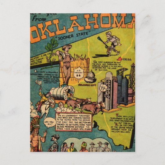Feiten over Oklahoma Briefkaart (Voorkant)