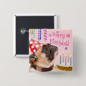 Feitenkooi en trekkruid vierkante button 5,1 cm (Voorkant /achterkant)