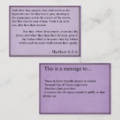 Feitkaarten voor openbare gebedden visitekaartje (Voorkant / Achterkant)